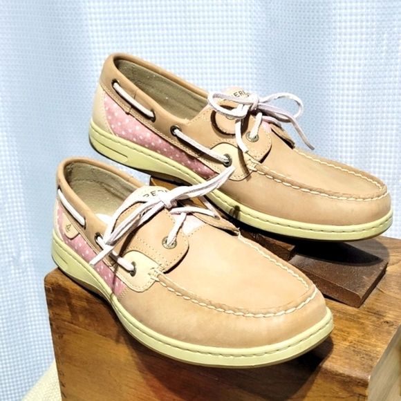Sperry Shoes - Sperry Top Sider Leather & Polka Dot Boat Shoe (10 Medium)